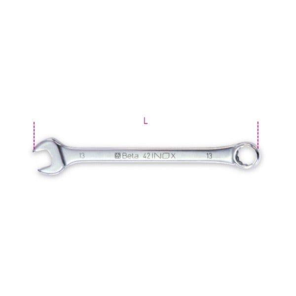 21mm 12 Point Offset Combination Wrench - 10 OAL, Stainless Steel, Polished Finish